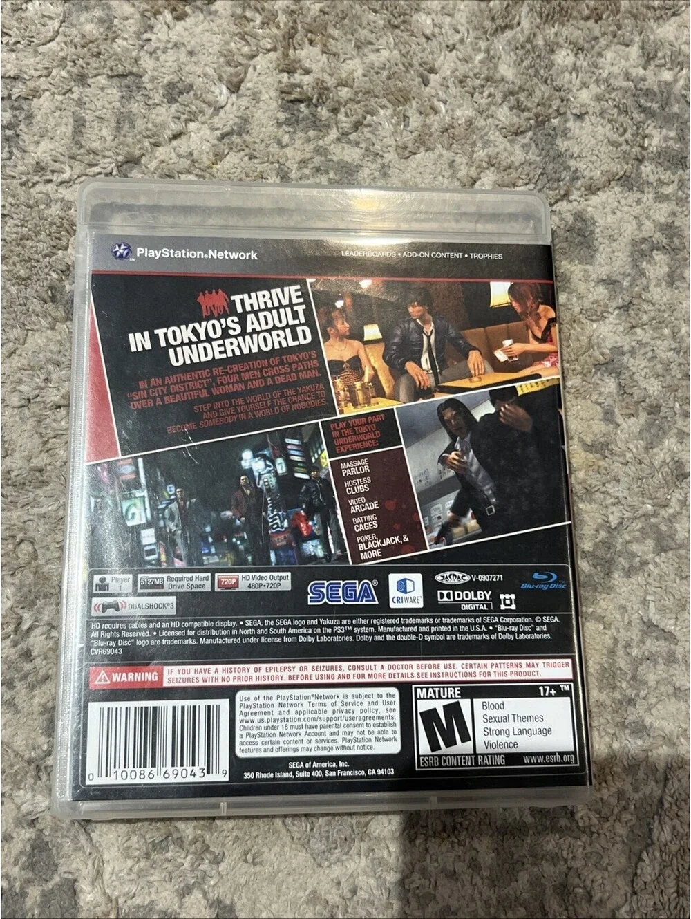 SEGA Yakuza 4 (PS3) Action & Adventure M Mature NTSC-U/C Bonus Content